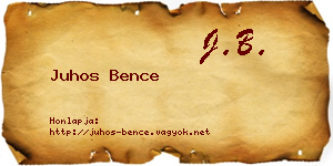 Juhos Bence névjegykártya